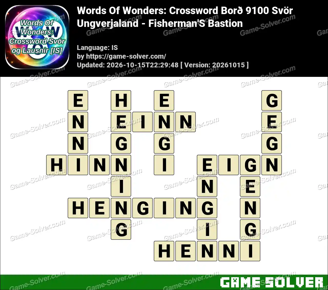 Words Of Wonders: Crossword Borð 9100 Svör – Ungverjaland – Fisherman’S Bastion